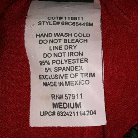 Womens red with black trim blouse - Picture 3 of 5